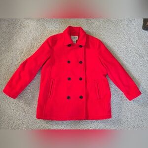 L.L. Bean Womens XL petite Red Soft Button Frpnt Lined Coat Jacket